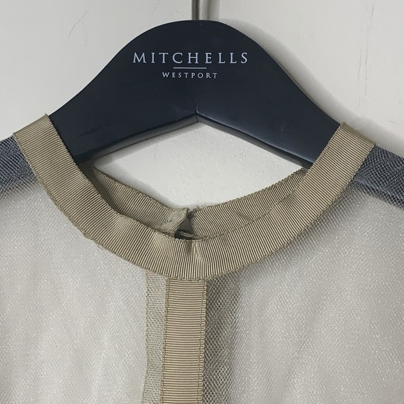 LÓPEZ KNUDSEN | Vintage Lace Crochet Mesh Ribbon Metallic Midi Cocktail Dress - Picture 11 of 17